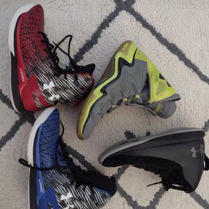 BOX OF UNDER ARMOUR SNEAKERS 4 PAIRS SIZE 8.5